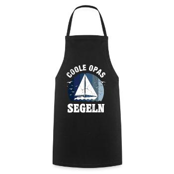 Segeln Segler Segelboot Boot Opa Vatertag Geschenk - Kochschürze - Schwarz - Vorne - AI Model Male 185 dark (185cm)