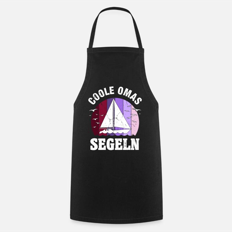 Segeln Segler Segelboot Oma Muttertag Geschenk - Kochschürze - Schwarz