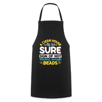 Beading Designs for Beader. - Cooking Apron - black - Front - AI Model Male 185 dark (185cm)