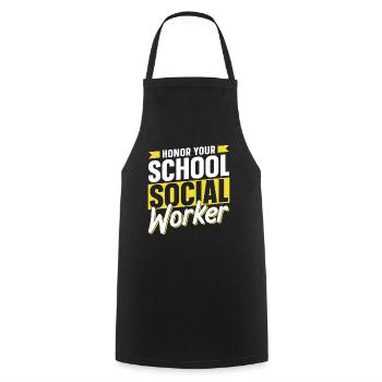 Honorez votre travailleur social scolaire Travail social scolaire - Tablier de cuisine - noir - Devant - AI Model Male 185 dark (185cm)
