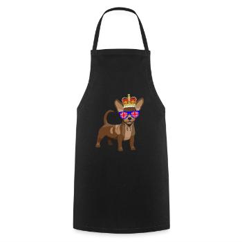 Chihuahua portant la couronne de la reine - Tablier de cuisine - noir - Devant - AI Model Male 185 dark (185cm)