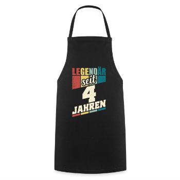 4. Geburtstag Legendär Seit 4 Jahren Legende 4 - Kochschürze - Schwarz - Vorne - AI Model Male 185 dark (185cm)