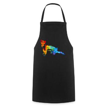 Weasel Splash Art Ferret Animal - Cooking Apron - black - Front - AI Model Male 185 dark (185cm)