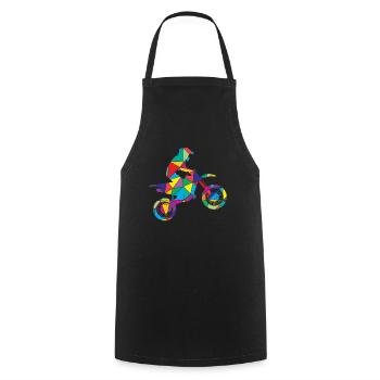 Low Poly Off-Road Racing Polygon Motocross - Cooking Apron - black - Front - AI Model Male 185 dark (185cm)