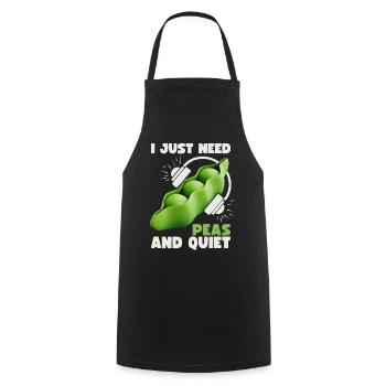 Peas, Funny Saying, 3D Style, Pun, Word Game - Cooking Apron - black - Front - AI Model Male 185 dark (185cm)