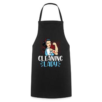 Femme de ménage - Tablier de cuisine - noir - Devant - AI Model Male 185 dark (185cm)