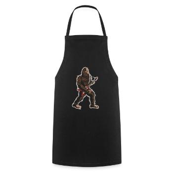 Rock And Roll Bigfoot Sasquatch Gitarre Gitarrist - Kochschürze - Schwarz - Vorne - AI Model Male 185 dark (185cm)
