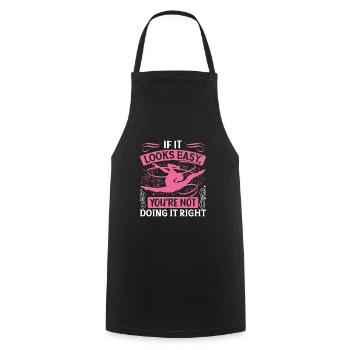 If it looks easy, you're not doing it - Cooking Apron - black - Front - AI Model Male 185 dark (185cm)