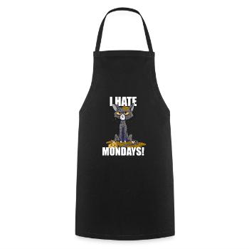 Cat i hate mondays funny monday saying - Cooking Apron - black - Front - AI Model Male 185 dark (185cm)