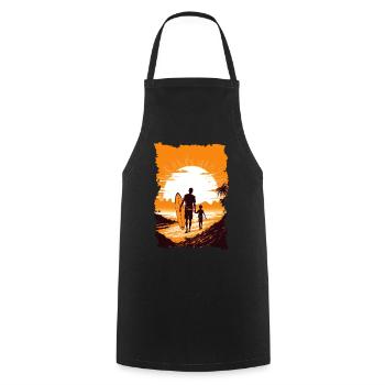 Vater und Sohn Surfen Surfer Geschenk - Kochschürze - Schwarz - Vorne - AI Model Male 185 dark (185cm)