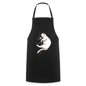 Biting Cat - Cooking Apron - black - Front - AI Model Male 185 dark (185cm)