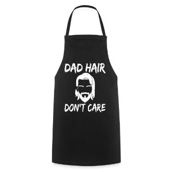 Les cheveux de papa s’en fichent - Tablier de cuisine - noir - Devant - AI Model Male 185 dark (185cm)