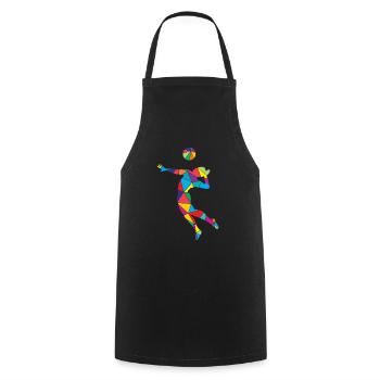 Volleyball Polygon Low Poly Volleyball Player - Cooking Apron - black - Front - AI Model Male 185 dark (185cm)