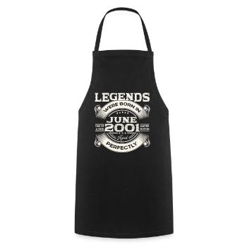 22nd Birthday Man Original June Vintage 2001 - Cooking Apron - black - Front - AI Model Male 185 dark (185cm)