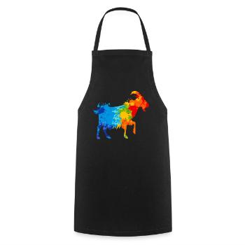 Goat Splash Art Farmer Animal Lover - Tablier de cuisine - noir - Devant - AI Model Male 185 dark (185cm)