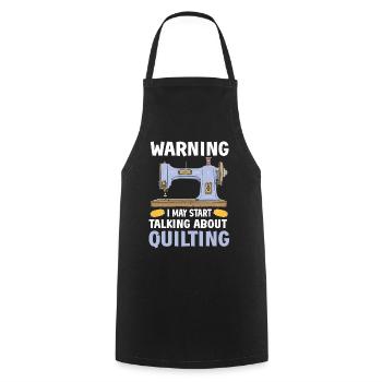 Quilting Gift Sewing Knitting Quilter - Cooking Apron - black - Front - AI Model Male 185 dark (185cm)