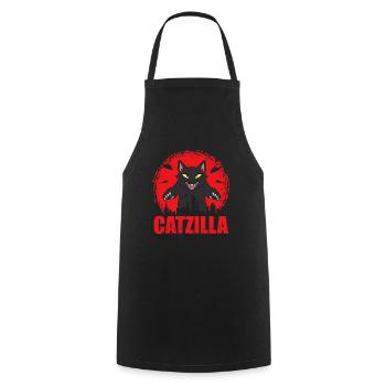 Catzilla Cat Chaton Chat Monstre Chat - Tablier de cuisine - noir - Devant - AI Model Male 185 dark (185cm)