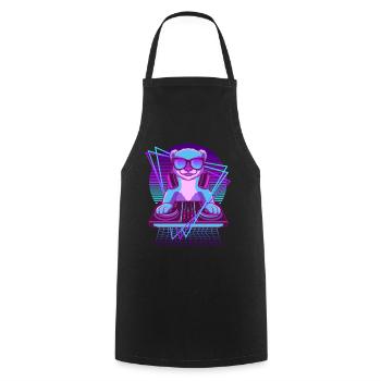 Musik Techno Wiesel Vaporwave DJ Frettchen - Kochschürze - Schwarz - Vorne - AI Model Male 185 dark (185cm)