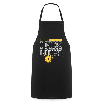 I Pick Locks Lock Picking Knacker Lock - Cooking Apron - black - Front - AI Model Male 185 dark (185cm)