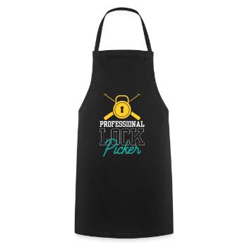 Professional Lock Cracker Lock Picker Cracking - Cooking Apron - black - Front - AI Model Male 185 dark (185cm)