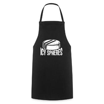 Icy Balls - Funny Ice Hockey - Cooking Apron - black - Front - AI Model Male 185 dark (185cm)