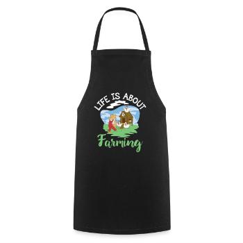La vie est une question d’agriculture, d’agriculteur, d’agriculteur - Tablier de cuisine - noir - Devant - AI Model Male 185 dark (185cm)