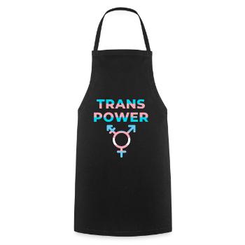 Trans Power - Kochschürze - Schwarz - Vorne - AI Model Male 185 dark (185cm)