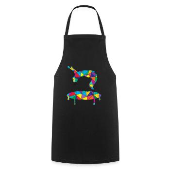 Low Poly Freerun Polygon Trampoline Reverse Somersault - Tablier de cuisine - noir - Devant - AI Model Male 185 dark (185cm)