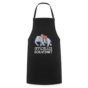 Offizielles Schlafshirt Faultier Elefant - Kochschürze - Schwarz - Vorne - AI Model Male 185 dark (185cm)
