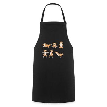 Yoga Dog Meditation Dog Doing Yoga Exercises - Cooking Apron - black - Front - AI Model Male 185 dark (185cm)
