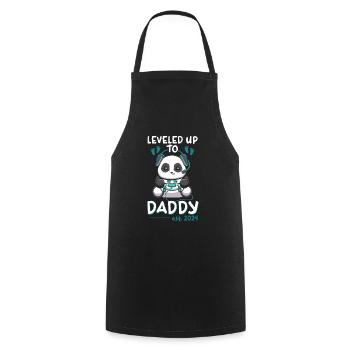 Leveled Up To Daddy Est. 2023 Gaming Panda - Cooking Apron - black - Front - AI Model Male 185 dark (185cm)