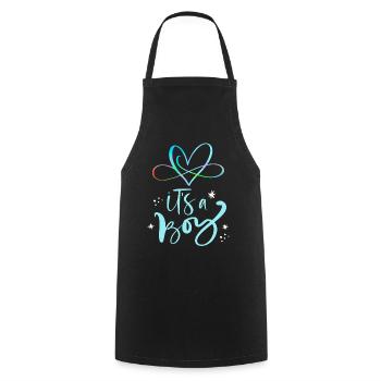 Baby-Boy, Saying It's-a-Boy, Pregnancy - Cooking Apron - black - Front - AI Model Male 185 dark (185cm)