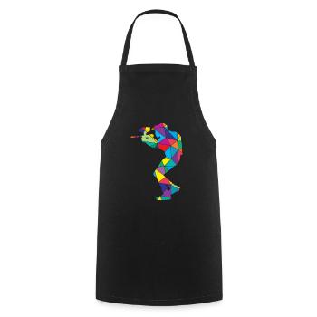 Low Poly Shooting Polygon Paintball - Tablier de cuisine - noir - Devant - AI Model Male 185 dark (185cm)
