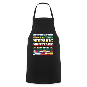 Le drapeau célèbre le patrimoine hispanique national hispanique - Tablier de cuisine - noir - Devant - AI Model Male 185 dark (185cm)