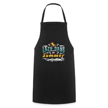 Funny Lazy Summer Surf Hello Summer - Cooking Apron - black - Front - AI Model Male 185 dark (185cm)