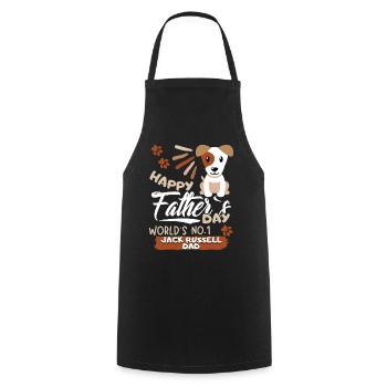 Fête des Pères Jack-Russell Papa, cadeau de la fête des Pères - Tablier de cuisine - noir - Devant - AI Model Male 185 dark (185cm)