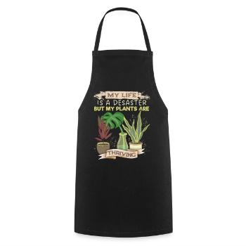 Plant-Daddy Plant-Mommy, lustiger Pflanzen Spruch - Kochschürze - Schwarz - Vorne - AI Model Male 185 dark (185cm)