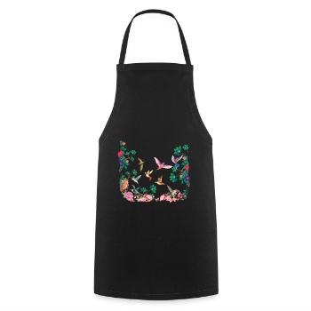 Tropical Birds Paradise Decor Surf Hello Summer - Cooking Apron - black - Front - AI Model Male 185 dark (185cm)