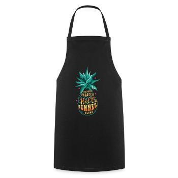 Ananas tropical Hawaii Surf Hello Summer - Tablier de cuisine - noir - Devant - AI Model Male 185 dark (185cm)