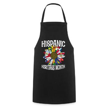 Drapeaux de tournesol Patrimoine national hispanique - Tablier de cuisine - noir - Devant - AI Model Male 185 dark (185cm)