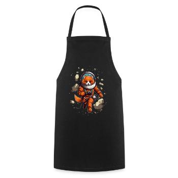 Cute cartoon fox as astronaut with spacesuit - Cooking Apron - black - Front - AI Model Male 185 dark (185cm)