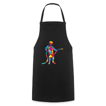 Fire Brigade Polygon Firefighter - Cooking Apron - black - Front - AI Model Male 185 dark (185cm)