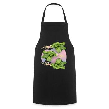 Spinach, fresh spinach spinach leaf spinach - Cooking Apron - black - Front - AI Model Male 185 dark (185cm)