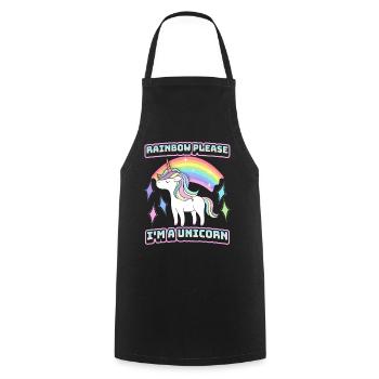 Funny Unicorn Unicorns Rainbow Saying - Cooking Apron - black - Front - AI Model Male 185 dark (185cm)