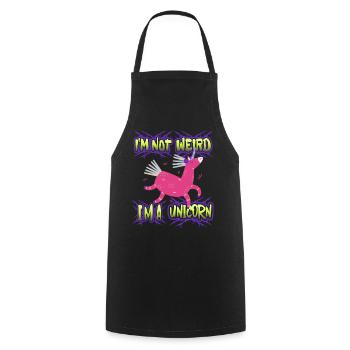 Licorne kawaii, licornes, drôle de dicton - Tablier de cuisine - noir - Devant - AI Model Male 185 dark (185cm)
