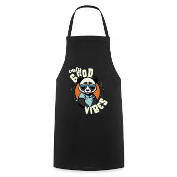 Only Good Vibes: Good Life Panda mit Sonnenbrille - Kochschürze - Schwarz - Vorne - AI Model Male 185 dark (185cm)