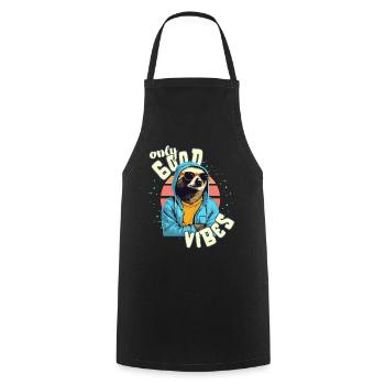 Only Good Vibes: Good Life Faultier mit Jacke - Kochschürze - Schwarz - Vorne - AI Model Male 185 dark (185cm)