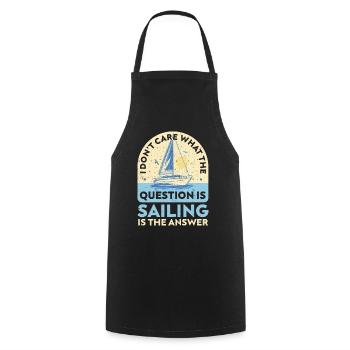 Voilier Cadeau Voilier Capitaine de navigation - Tablier de cuisine - noir - Devant - AI Model Male 185 dark (185cm)