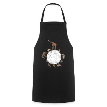 World with the animals in Africa Wild animals - big cat - Cooking Apron - black - Front - AI Model Male 185 dark (185cm)