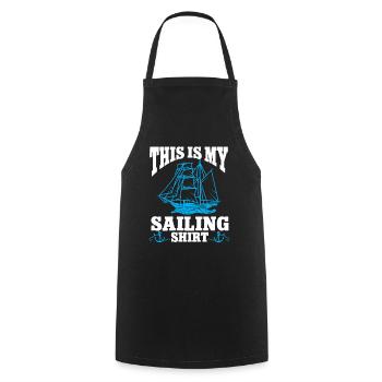 Voilier Cadeau Voilier Capitaine de navigation - Tablier de cuisine - noir - Devant - AI Model Male 185 dark (185cm)
